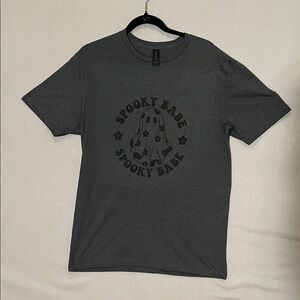 NWOT Gildan Heather Navy Spooky Babe Tee